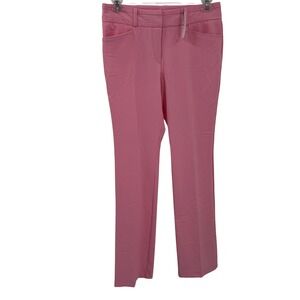 NY & Company Pink Dress Pants Womens 6 Tall Flat Front Boot Cut Retro Office